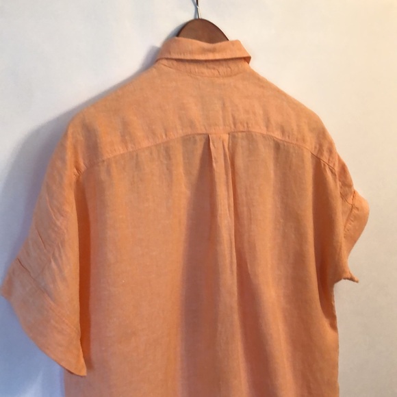 J. Crew Baird McNutt Irish linen popover top sz 8 - Picture 9 of 13